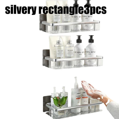 Wandmontiertes Eckregal fürs Badezimmer – Rechteckiges Duschregal ohne Bohren, Wandablage für Shampoo, Handtücher und Badaccessoires