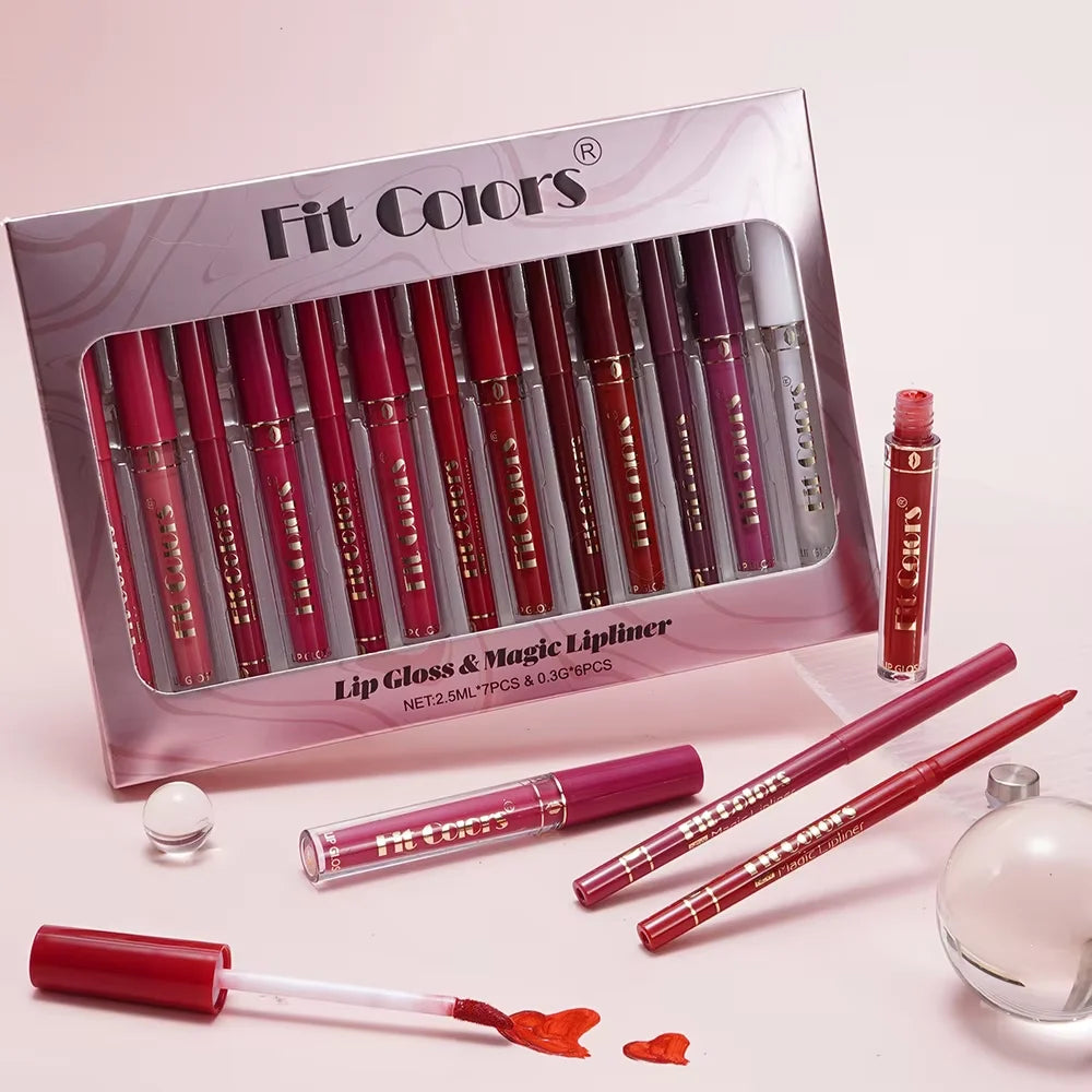 13-teiliges Lipgloss-Set – Langanhaltend, Wasserfest & Schweißresistent