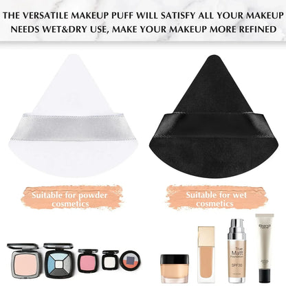 10/20 Stück Dreieckige Samt-Puderquaste – Mini Make-up-Schwamm | Waschbar, leicht & ideal für Gesichtsmake-up