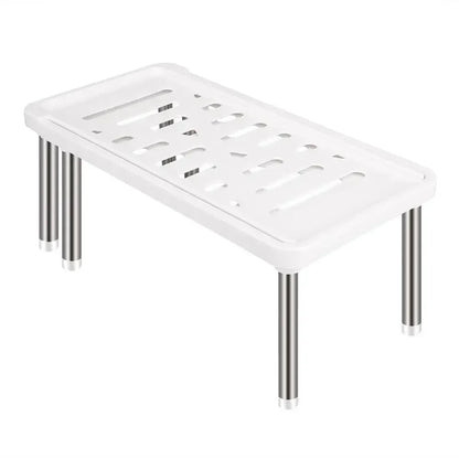 Verstellbares Küchenregal – Kunststoff-Schrankablage 35–61 cm, Multifunktionaler Aufbewahrungsorganizer für Küchenschränke