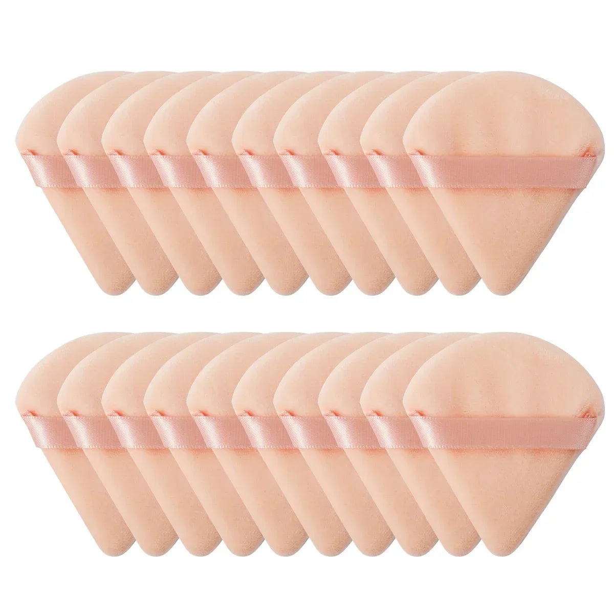 10/20 Stück Dreieckige Samt-Puderquaste – Mini Make-up-Schwamm | Waschbar, leicht & ideal für Gesichtsmake-up
