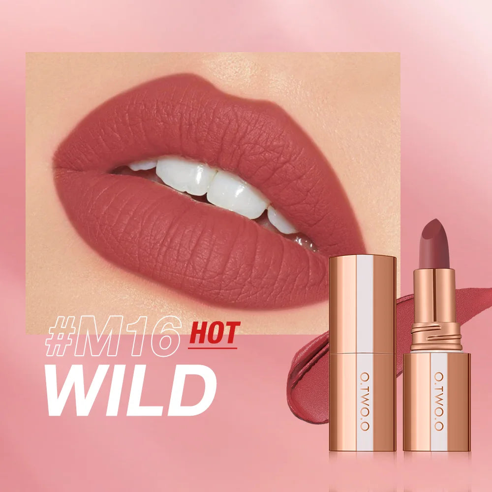 Matt Lippenstift – Langanhaltend, Wasserfest, Wischfest, Klassisch, Hochpigmentiert, Samtiges Finish, Lippen-Make-up