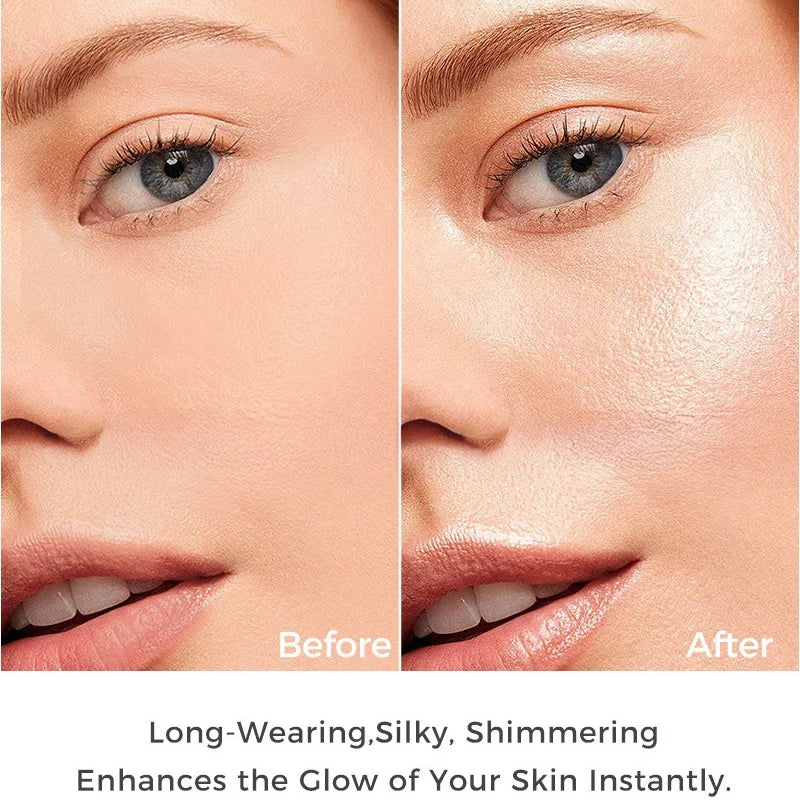 3 Farben Schimmer Flüssig-Highlighter – Langanhaltend, Gesicht & Körper, Glänzend, Ideal für Musikfestivals, Partys & Makeup-Zubehör