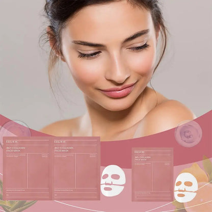 1/5/10 Stück Bio-Kollagen-Gesichtsmaske – Porenverfeinernd, Tiefenbefeuchtend, Overnight-Maske, Feuchtigkeitsspendend und Hautaufhellend