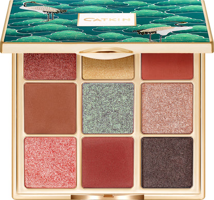 Lidschattenpalette – 9 Farben, Matt & Schimmer, Hochpigmentiert, Cremige Textur, Natürliche Bronze- & Neutral-Töne