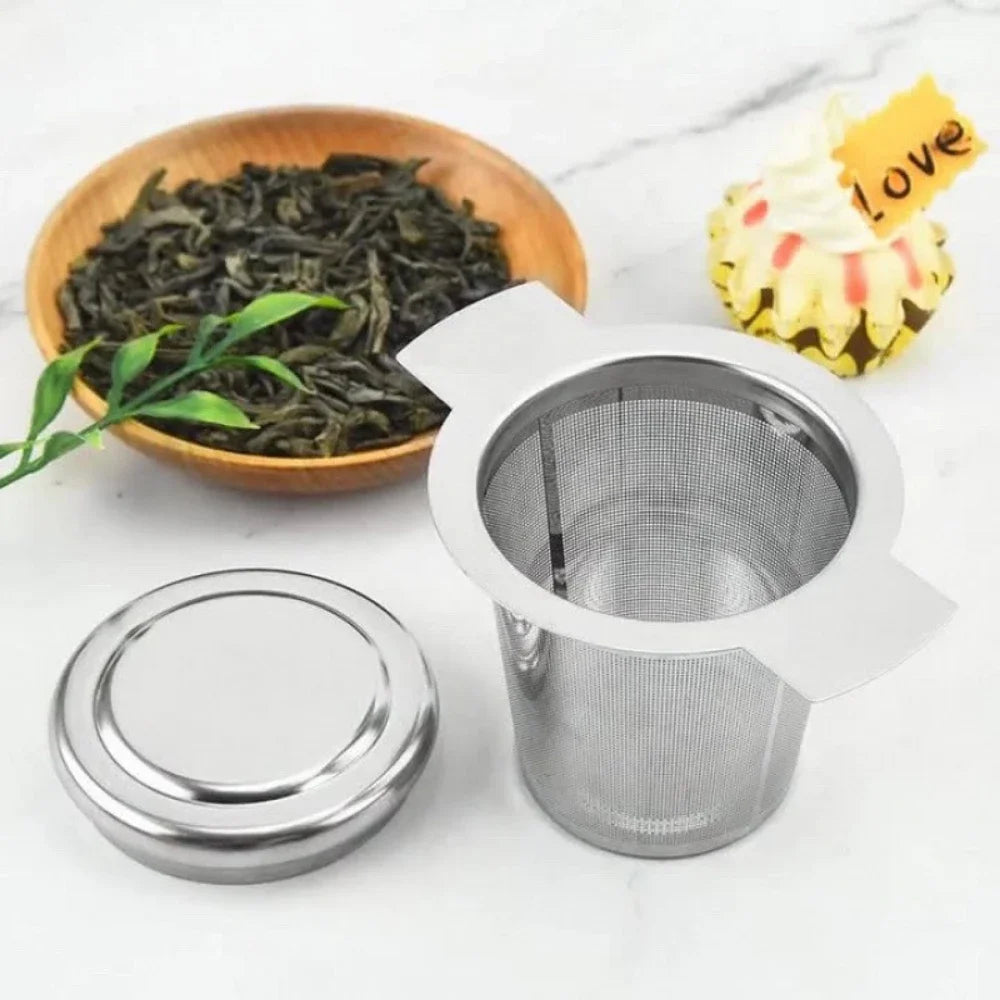 Wiederverwendbarer Teefilter aus Edelstahl – Teesieb für Teekanne und Tasse, Kaffee- & Tee-Infuser