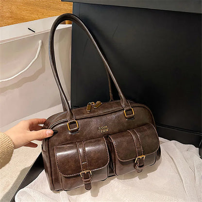 Damen Schultertasche in Kaffee-Braun mit mehreren Taschen – Stylische Vielseitige Letter-Crossbody-Tasche für Reisen, Arbeit, Shopping und Dates