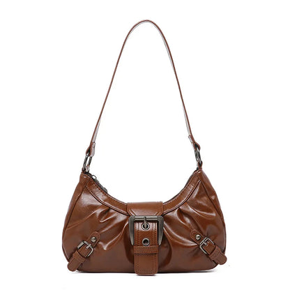 Y2K Retro Hobo-Umhängetasche für Damen mit Falten – Trendige Achsel-Clutch für Reisen, Arbeit und Shopping