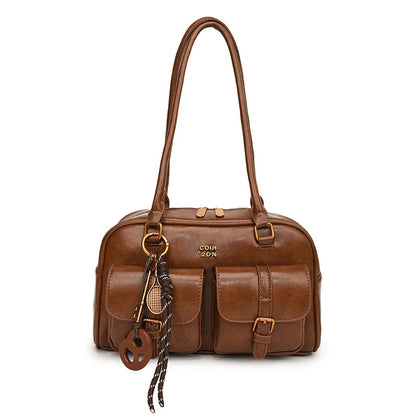 Damen Schultertasche in Kaffee-Braun mit mehreren Taschen – Stylische Vielseitige Letter-Crossbody-Tasche für Reisen, Arbeit, Shopping und Dates