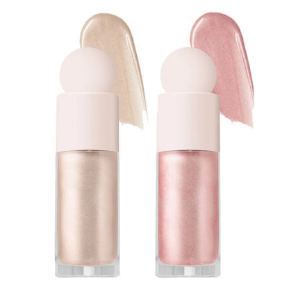 3 Farben Schimmer Flüssig-Highlighter – Langanhaltend, Gesicht & Körper, Glänzend, Ideal für Musikfestivals, Partys & Makeup-Zubehör