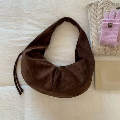 Retro Wildleder-Satteltasche für Damen mit Leopardenmuster – Trendige Herbst- und Wintermode, Unterarmtasche mit großem Fassungsvermögen, Handtasche