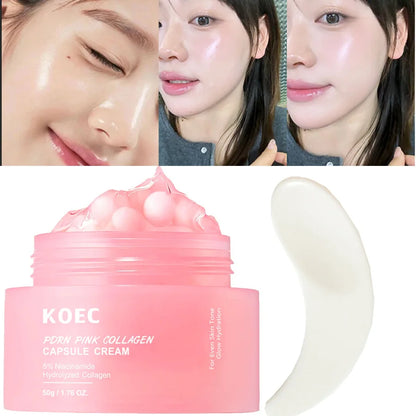 Leichte Feuchtigkeitscreme fürs Gesicht – 5 % Niacinamid, Glow-Hydration & Kollagenkapseln für einen ebenmäßigen, strahlenden Teint