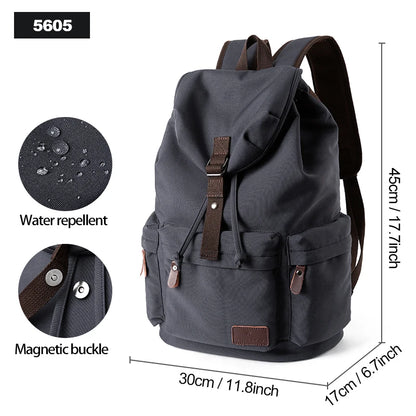 Herren Vintage Canvas Rucksack – Große Kapazität, 15,6-Zoll Laptop, Lässiger Rucksack für Pendler und Reisen, Unisex Schul- und Alltagstasche