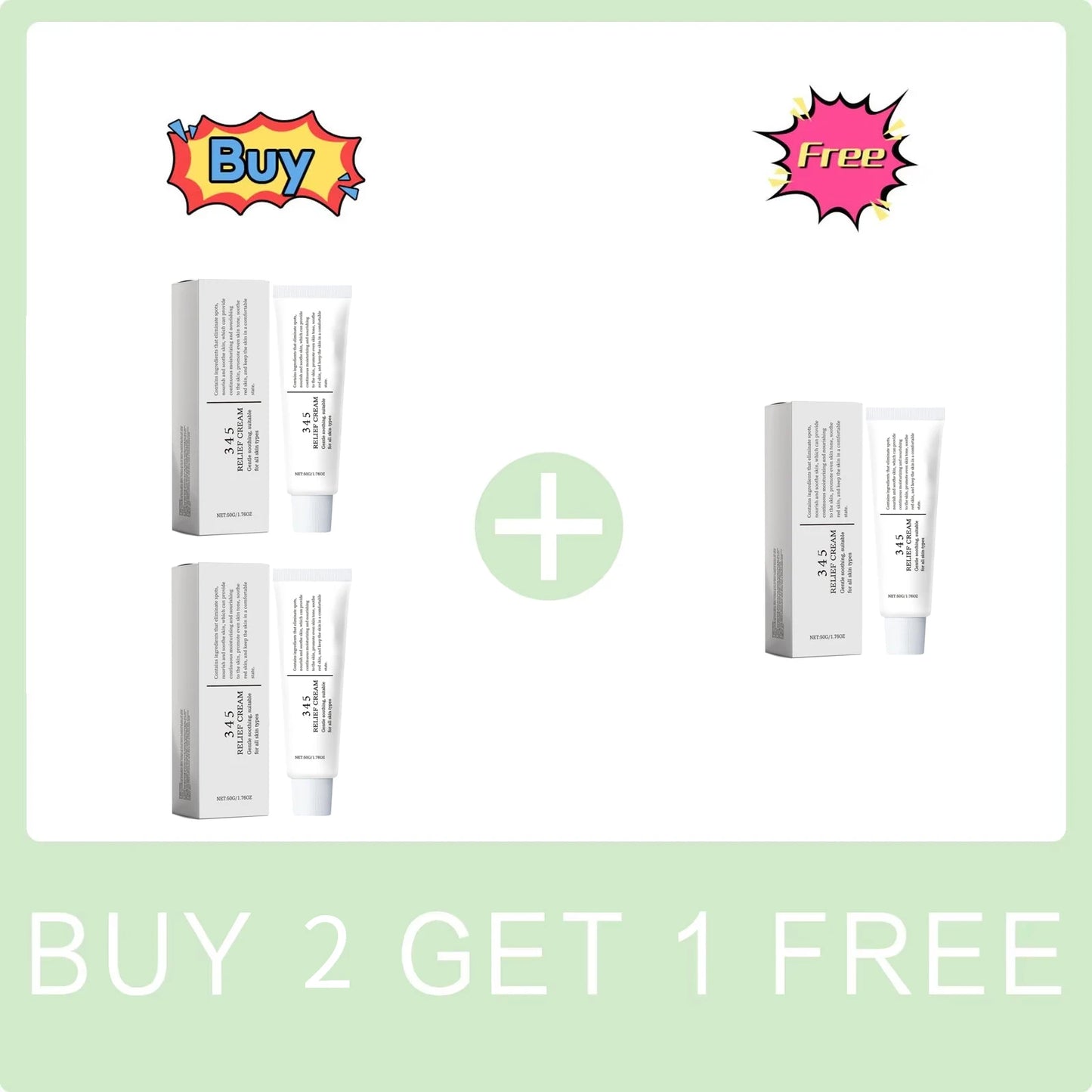 345 Relief Cream – Beruhigende Pflege gegen Rötungen, Lifting-Effekt, Aufhellend & Ausgleichender Hautton, Feuchtigkeitsspendende Glättungscreme 50 g