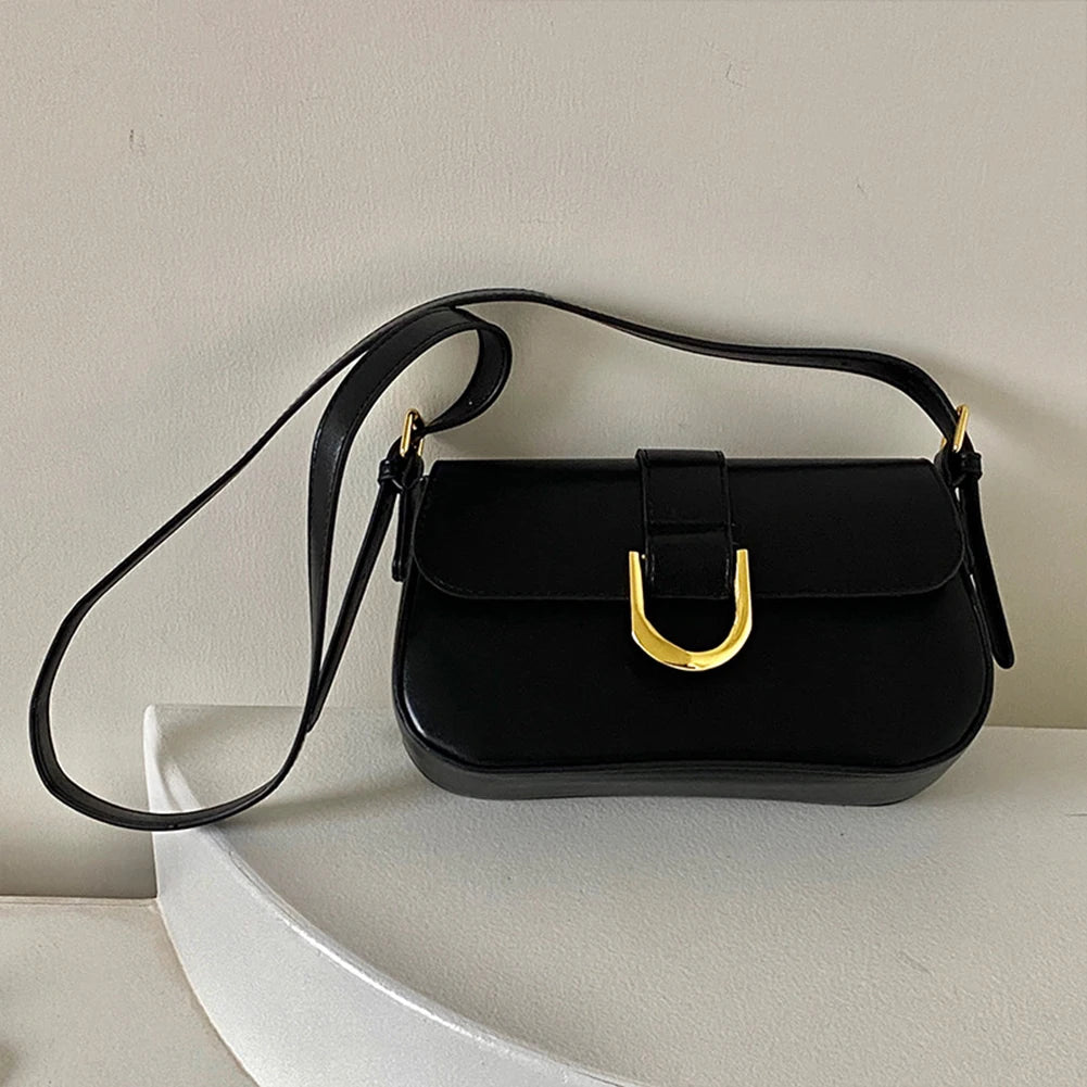 Retro Schultertasche aus Lackleder für Damen – Luxus Klappen-Crossbody-Tasche, Einfarbig, Unterarmtasche, Rote Crossbody-Handtasche für Frauen