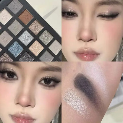 42-Farben Lidschattenpalette – Matte & Schimmer – Punk Smoky, Zementgrau & Dark Edition für Gothic- und Europäische Make-up-Looks