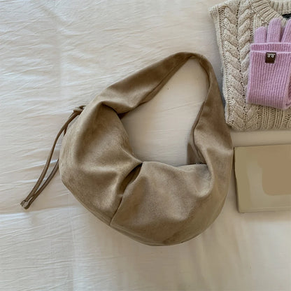 Retro Wildleder-Satteltasche für Damen mit Leopardenmuster – Trendige Herbst- und Wintermode, Unterarmtasche mit großem Fassungsvermögen, Handtasche