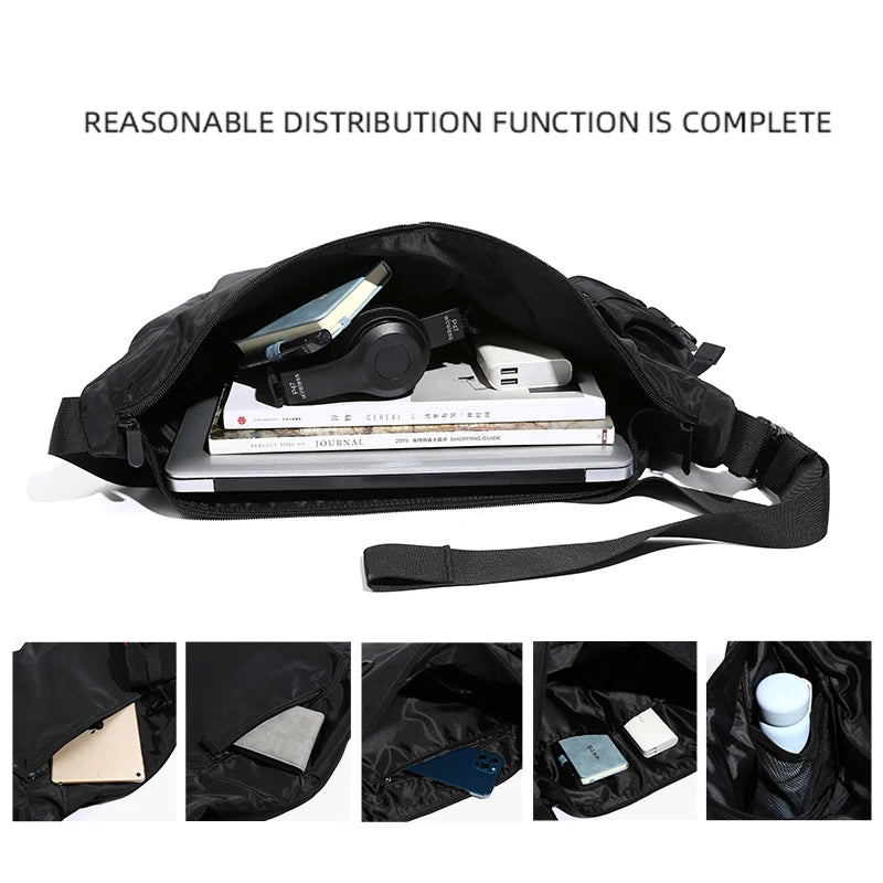 Koreanischer Stil – Herren Messenger Bag, Damen Reise- und Lässige Große Hobo-Tasche, Wasserdichte Nylon Laptop Crossbody- und Schultertasche