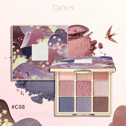 Lidschattenpalette – 9 Farben, Matt & Schimmer, Hochpigmentiert, Cremige Textur, Natürliche Bronze- & Neutral-Töne