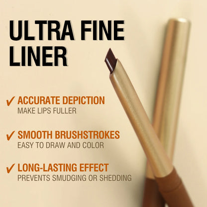 Matte Lippenkonturenstifte in 6 Farben – abgeschrägte Präzisionsspitze, natürliche Nude- & Brauntöne, langanhaltendes Make-up
