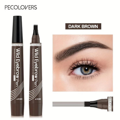 Flüssiger Augenbrauenstift in 5 Farben – langanhaltend, 4-geteilter Präzisionskopf, Grau- und Brauntöne für perfektes Augenbrauen-Make-up