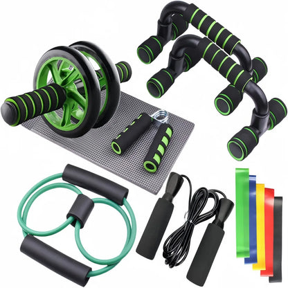 12-teiliges Ab-Roller Set – Bauchmuskeltrainer & Push-Up Unterstützung für Home Gym, Fitnessgeräte für Indoor Training