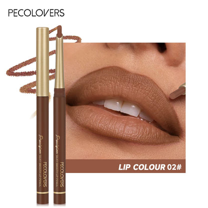 Matte Lippenkonturenstifte in 6 Farben – abgeschrägte Präzisionsspitze, natürliche Nude- & Brauntöne, langanhaltendes Make-up