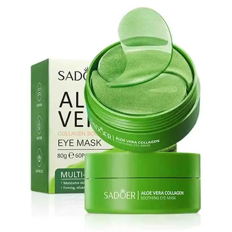 60pcs Aloe Vera Collagen Eye Mask Anti Dark C60 Stück Aloe Vera Kollagen Augenmasken – gegen dunkle Augenringe, Tränensäcke, Feuchtigkeitsverlust & Faltenpflegeircles Eyes Bags Moisturizing Anti-Wrinkles Eye Patches Eyes Skin Care Products