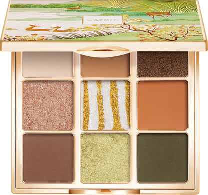 Lidschattenpalette – 9 Farben, Matt & Schimmer, Hochpigmentiert, Cremige Textur, Natürliche Bronze- & Neutral-Töne
