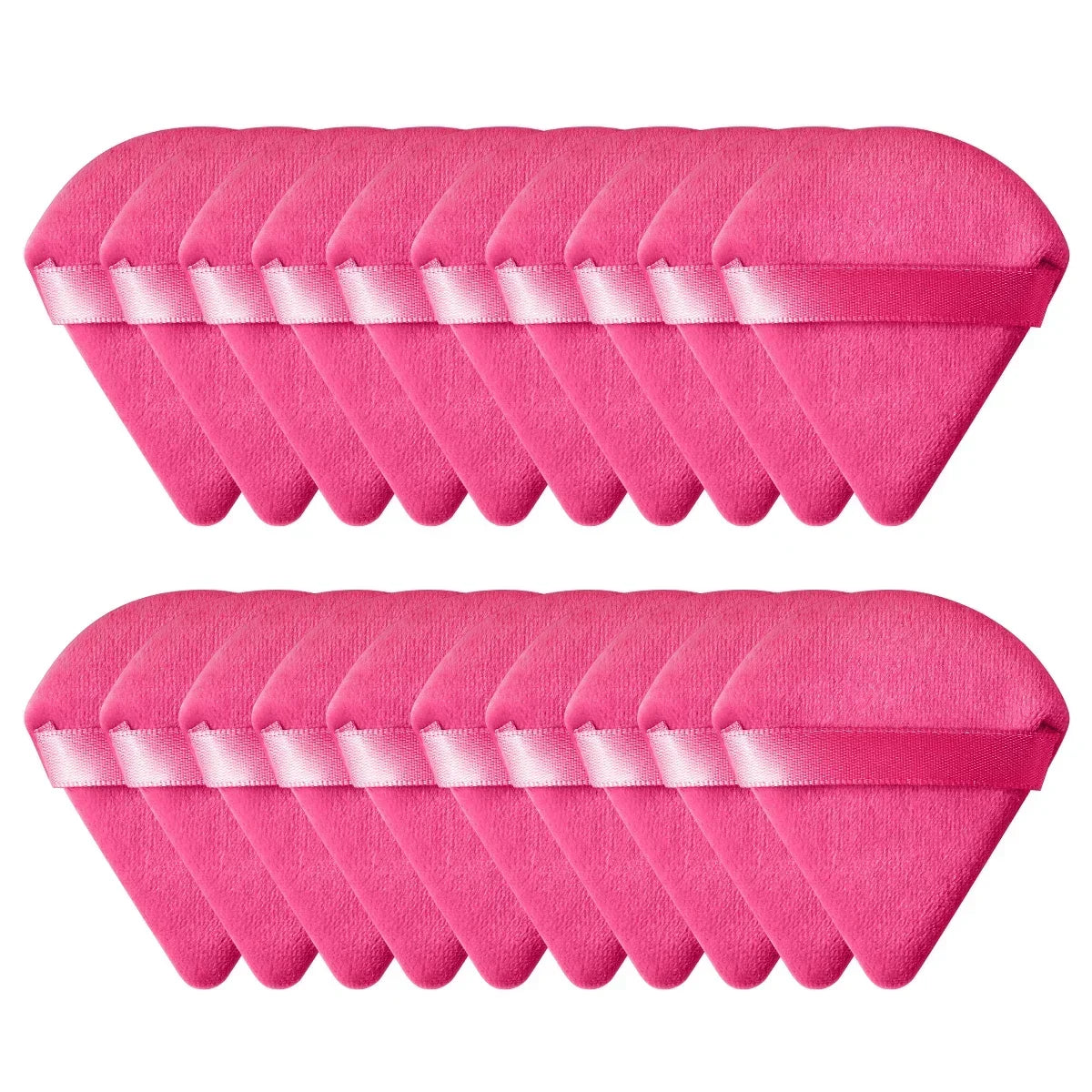 10/20 Stück Dreieckige Samt-Puderquaste – Mini Make-up-Schwamm | Waschbar, leicht & ideal für Gesichtsmake-up