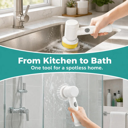 5-in-1 Electric Cleaning Brush Rechargeable IPX6 Waterproof Electric Shoe Polisher Wireless Automatic Electric Spin Scrubber