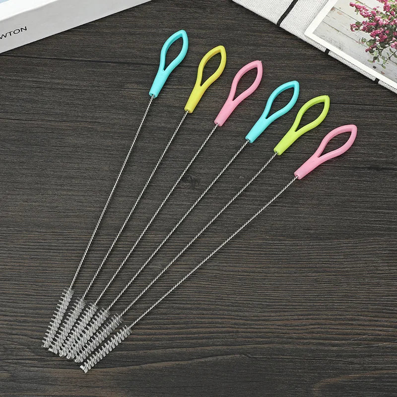 1PC Trinkhalm-Reinigungsbürsten-Set – Rohrreiniger für Trinkhalme aus Edelstahl, langer Griff, Nylon-Reinigungsbürste für Strohhalme